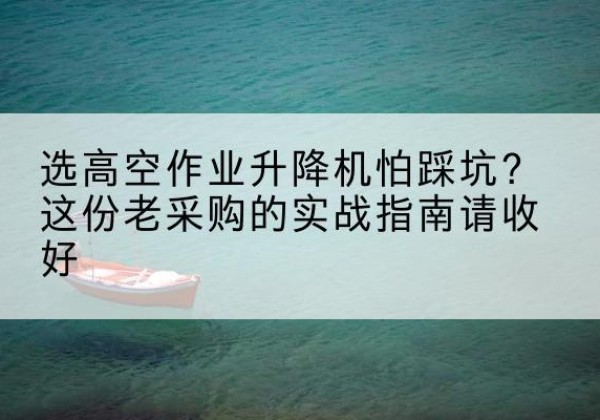 瀍河高空作业升降机厂家推荐-选高空作业升降机怕踩坑？这份老采购的实战指南请收好