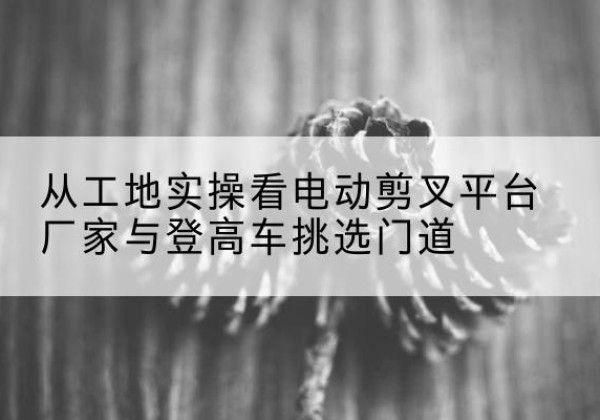 瀍河电动剪叉升降平台厂家-从工地实操看电动剪叉平台厂家与登高车挑选门道