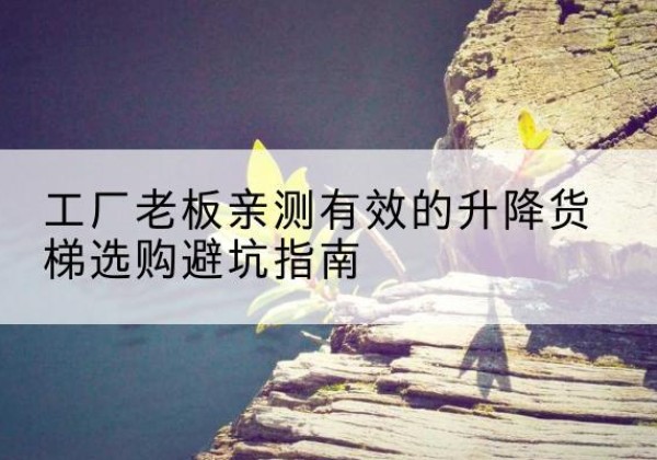 瀍河升降货梯怎么选-工厂老板亲测有效的升降货梯选购避坑指南